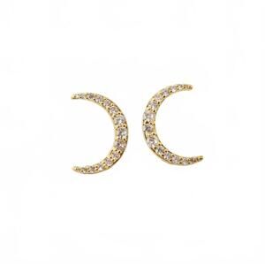 NEW LOVER'S TEMPO women's lune moon stud earrings in gold